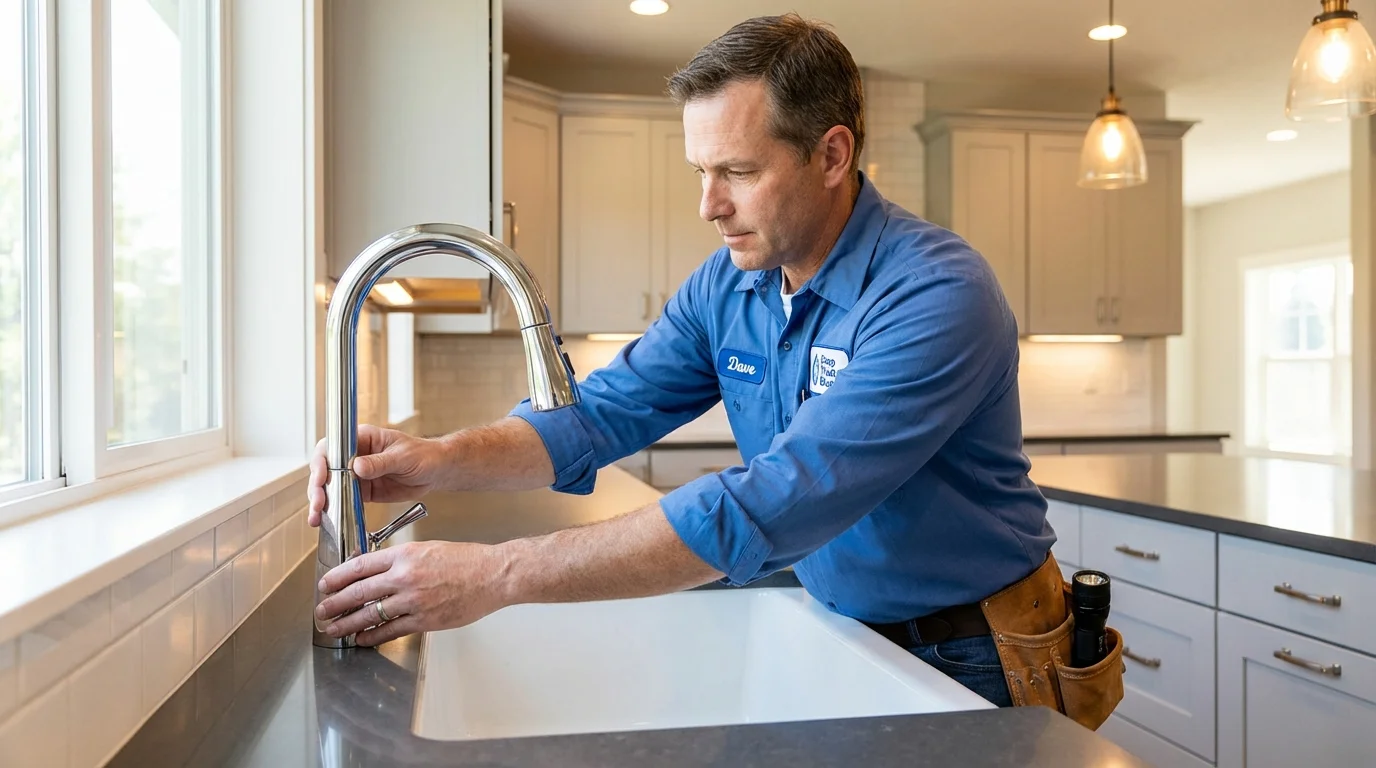 Kitchen faucet installation by Johns Plumbing LLC in Sound Beach